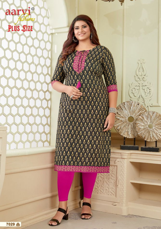 Aarvi Plus Size Vol 2 Regular Wear Wholesale Printed Kurtis
